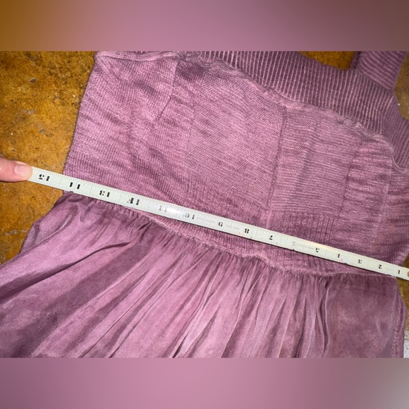 Anthropologie E by Eloise silk and sweater babydoll tank dress in mauve medium - Picture 6 of 11